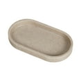 thumbnail image 3 of Bandeja de dispensador de jabón 7.8x3.9 pulgadas Sleek Forma ovalada bandeja de tocador versátil para cepillos de maquillaje accesorio decorativo Beige, 3 of 8