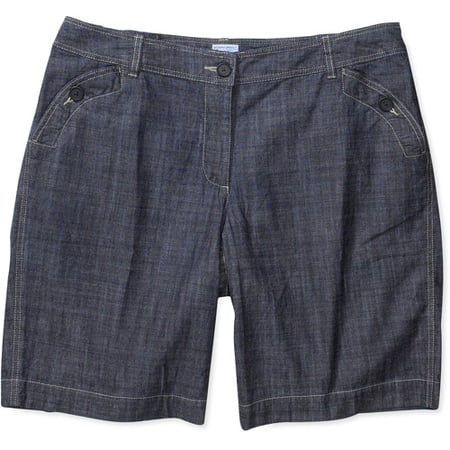 women's plus size denim bermuda shorts