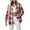 a-red plaid shirts for women, variant on UPPADA Plaid Flannel Shirts for Women Oversized Long Sleeve Button Down Shirts Lapel Collar Blouses Tops with Chest Pockets Red,L