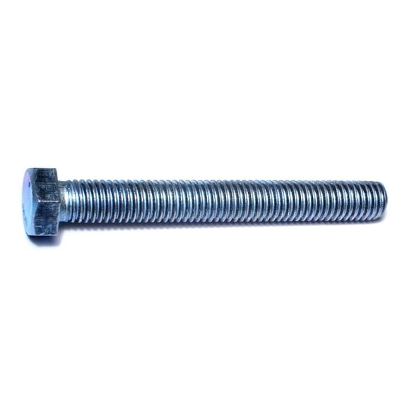 1/2"-13 x 4" Zinc Plated Steel Coarse Full Thread Hex Head Tap Bolts (5 pcs.)