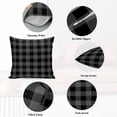 thumbnail image 5 of Decorative Throw Pillow Covers 16x16 Inch Set of 2 Black Buffalo Check Plaid Home Decor Pillow Cases for Couch, Farmhouse Style Cushion Case for Living Room Bedroom Bed Car Chair, 5 of 9