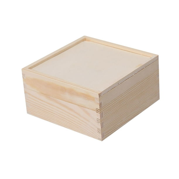 Contenedor de madera para regalos y flores, caja sin terminar para baratijas, dulces de boda 15x15x8cm
