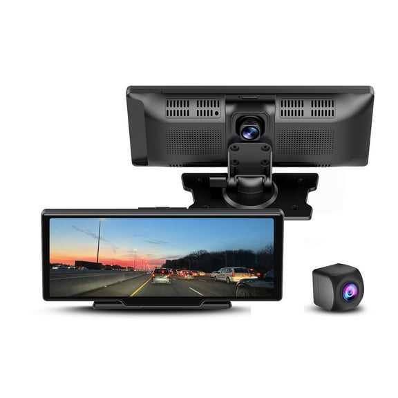 Portable Carplay & Android Auto Display with 1080P Dashcam, 10.3 Inch HD IPS Touch Screen, 1080p Backup Camera, Car Audio Receivers with GPS Navigation, Bluetooth