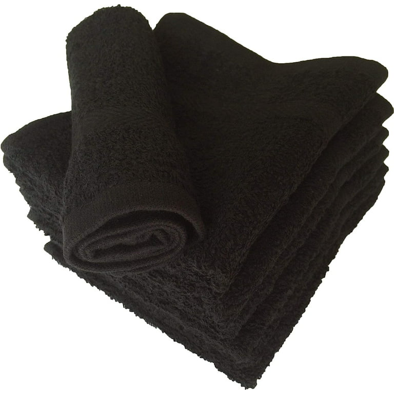   Basics Fade Resistant Cotton Washcloth, 12-Pack, 12 L x  12 W, Black : Home & Kitchen