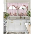 thumbnail image 5 of Pink Pumpkins Thanksgiving Kitchen Curtains Sets 36 Inch Length with Valance, Fall Squirrel Flowers Rustic Swag Valances and Tiers Curtain Set Drapes Swag Curtains for Living Room, Bathroom, Bedroom, 5 of 6
