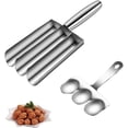 thumbnail image 1 of Meatball Maker Tool, 304 Stainless Steel Kitchen Manual Non Stick Meatball Maker with Cutting Spoon, Portable Meatball Maker, for Manual Meatball Lovers (Three Tubes), 1 of 1