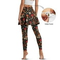 thumbnail image 2 of FUIALDOLG Mushroom Skirted Leggings for Women Daisy Floral Dragonfly Athletic Skirt with Leggings Stretchy Comfort Women's Gold Skort Casual Mushrooms Pants for Cycling,Running,Picckleball,Size S, 2 of 7