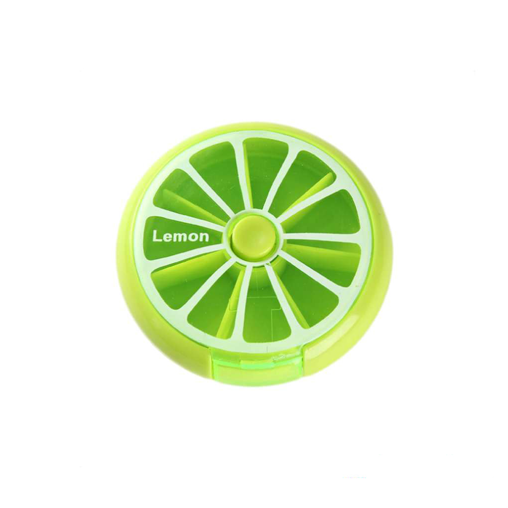 Portable 7-day Fruit Shape Rotating 7 Slot Fruit pill organizer Pill Organizer Cover Case Weekly Drug Small box