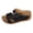 Black, variant on Women's Platform Sandals Open Toe Cutout Leather Wedge Slides Fashion Buckle Strap Summer Slipper with Arch Support White Size 7.5