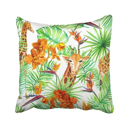 Cmfun Colorful Giraffe Animal In Tropical Forest Leaves And Exotic