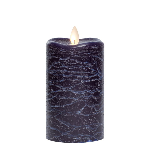 Whitehurst 5" Navy Blue Battery Operated Flameless LED Frosted Pillar