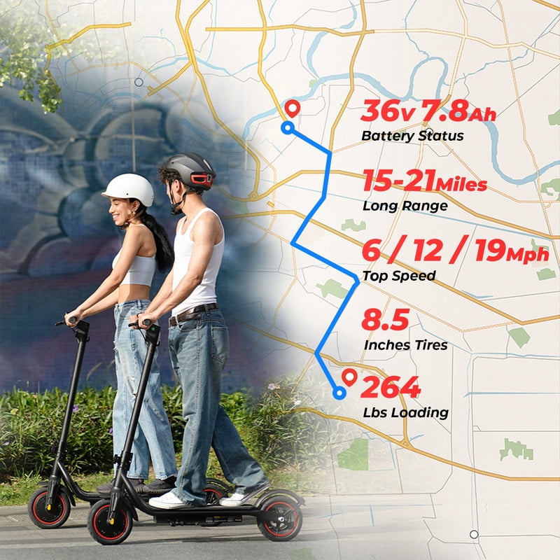 iScooter Electric Scooter for Adults Teens，350W Motor 21 Miles & 19 MPH Max，Extra-Wide Pedals, Portable Folding Design，Commuting E-Scooter Gift for Teens