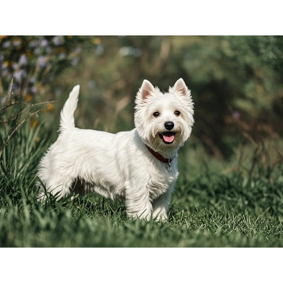 West Highland White Terrier Diamond Dots Painting DIY Kits 5D Diamond Art Full Round Drill Rhinestones by Number Embroidery Arts and Crafts for Living Room Home Wall Decor 12x16 inch / 30x40cm