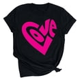 thumbnail image 2 of EQWLJWE Valentines Day Shirts for Women Summer Cute Love Letter Print Short Sleeve Tee Tops Crewneck Pullover Blouse Ladies Gift Loose Tshirt for Going Out Black(S-3XL), 2 of 3
