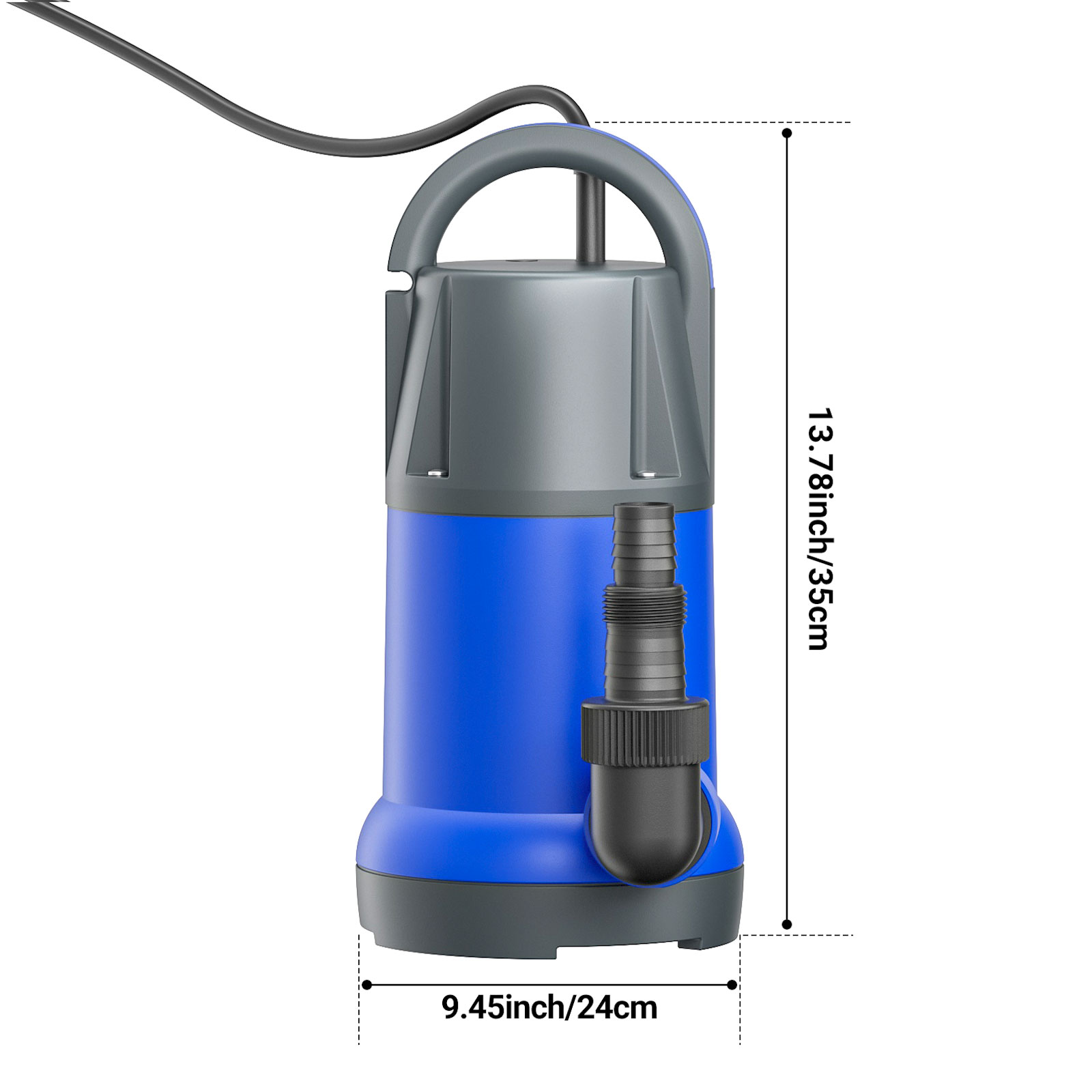 Sump Pump Submersible Water Pump 1HP 3700GPH Portable Electric Utility Pumps for Pool Draining Hot Tub Basement
