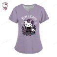 thumbnail image 4 of Ropa de mujer, camiseta de verano, camisetas de Hello Kitty, camiseta con cuello en V, camisetas con bolsillos, uniforme de enfermera, camisetas de Hospital, camisetas para mujer 2023, 4 of 5