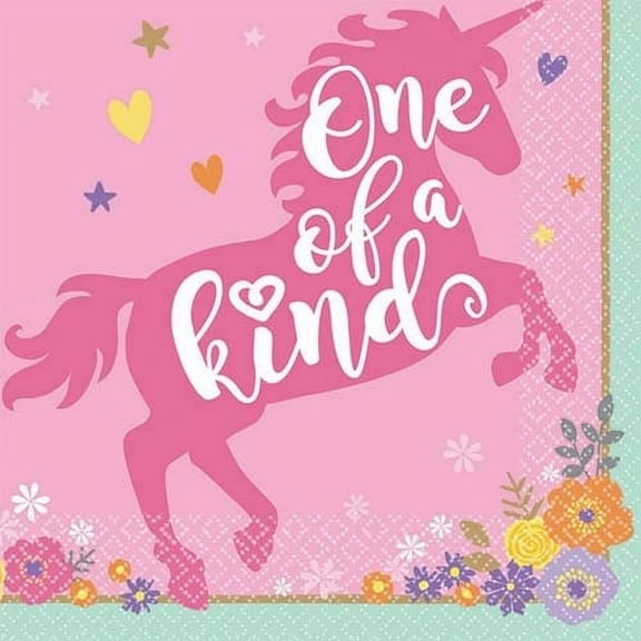 Magical Unicorn 'One of a Kind' 1st Birthday Small Napkins (16ct)