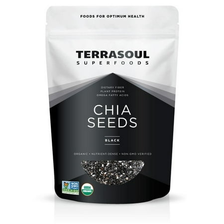 (2 Pack) Terrasoul Superfoods Organic Raw Black Chia Seeds, 8.0