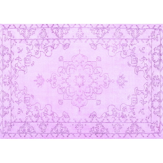 Ahgly Company Indoor Rectangle Persian Purple Traditional Area Rugs, 4' x 6'