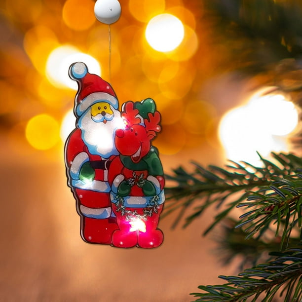 Decoraciones navideñas, luces navideñas para ventanas, funciona con pilas (no incluidas), luces navideñas para interiores, luces decorativas para colgar en ventanas, regalo de Navidad para fiestas, lu