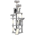thumbnail image 1 of Large Light Grey Cat Tree - 76" Multi-Level Tower with Scratching Posts, Plush Beds & Condos for Indoor Cats - Living Room, Bedroom, Multi-Cat Home, 1 of 7