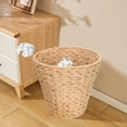 thumbnail image 2 of Vikakiooze String Rattan Trash Can Waste Papers Basket Basket Water Hyacinth Waste Basket Toys Basket Laundry Hamper With Lid Living Room Trash Basket Iron With Cover, 2 of 6