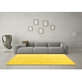 thumbnail image 3 of Ahgly Company Machine Washable Indoor Round Solid Yellow Modern Area Rugs, 6' Round, 3 of 4