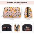 thumbnail image 2 of Delicious Orange Flower Pink Makeup Bag, Leather Waterproof Travel Toiletry Bag, Large Capacity Cosmetic Bag Make up Bags Organizer fro Travel Size Toiletries Women Girls, 2 of 4