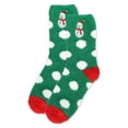 thumbnail image 3 of MeMoi Women's Polka Dot Snowman Embroidery Cozy Crew Socks - Womens - Female, 9-11, Green, 3 of 3
