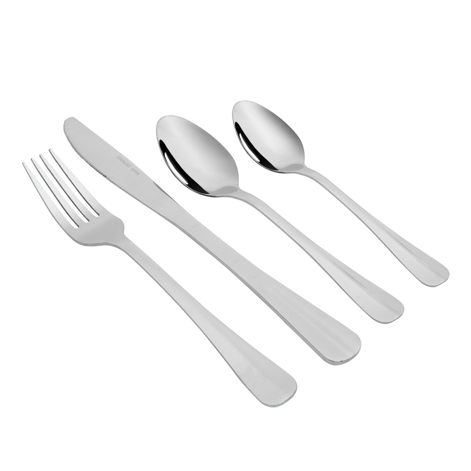 Mainstays McAllen 16-Piece Stainless Steel Flatware Set Silver, MS 16 Pc McAllen