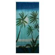 Bamboo54 Earthtone Florals Bamboo Beaded Curtain-Design:Carribean Palms