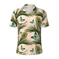 thumbnail image 2 of Daiia Butterflies And Peacock Feathers Pattern Men’s Polo Shirts,Solid Deck Shirt,Classic Fit, Breathable Cotton Polo for Casual and Sport Wear-4X-Large, 2 of 7