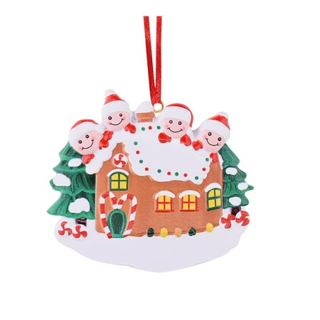 

Veki Christmas Tree Pendant Ornament Happy Family Christmas Tree Pendant Ornament Home Decor Christmas Tree DIY Name Ornament Resin Personalized Christmas Ornament Garland for Chandelier Glass