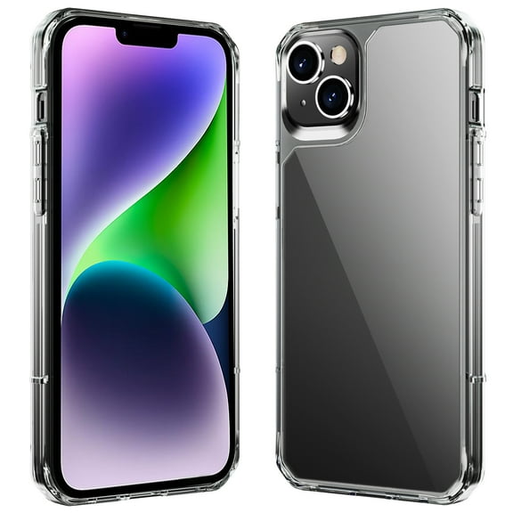 Case for iPhone 14 Plus Case Clear, Non Yellowing Crystal Clear Anti-Scratch Hard PC & Non-Slip Soft TPU Bumper Cover Transparent Slim Fit Shockproof Protective Phone Cases, Clear