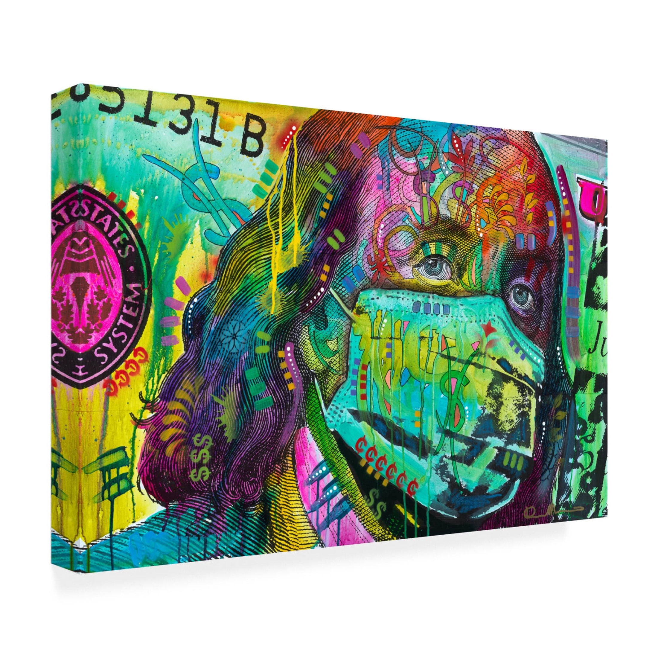 Canvas Wall Art - Dean Russo 'Masked Ben' Wall Art for Living Room, Bedroom, or Office Décor by Trademark Fine Art - 19 x 12 Inches