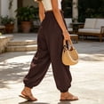 thumbnail image 5 of Aezemi Womens Ruffle Elastic Waist Trousers Fashion Comfy Pull on Summer Joggers Summer Walking Daily Casual Spring Pants with Pockets XXL, 5 of 9