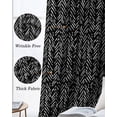 thumbnail image 3 of Black White Striped Blackout Curtains for Bedroom Living Room Darkening Curtains 54 Inch Long Abstract Modern Art Irregular Stripe Short Curtain for Small Window Treatment Grommet Drapes 42"x54"x2, 3 of 9