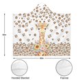 thumbnail image 3 of Floral Giraffe Wearable Blanket Hoodies for Women Men Adults Giraffe Lovers Plush Lightweight Funny Giraffes Hooded Blankets for Camping Office Decor Birthday Gifts 60×80 Inch, 3 of 5