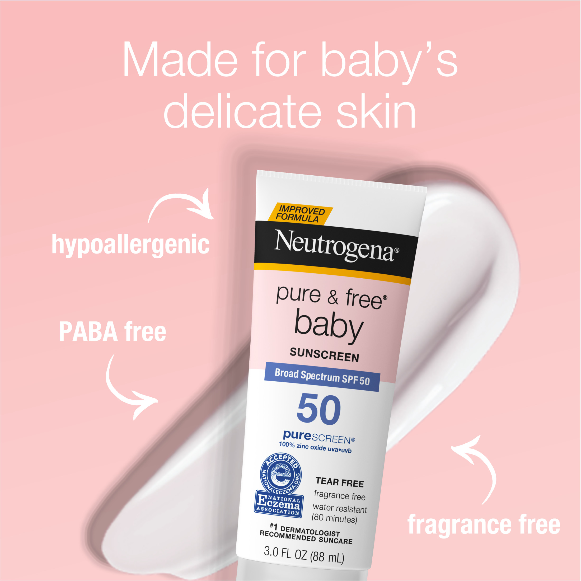 Neutrogena Pure & Free Baby Mineral Sunscreen with SPF 50, 3 fl. oz - image 4 of 15