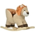 thumbnail image 2 of Qaba Baby Rocking Horse Lion with Sound, Plush Stuffed Rocking Animals, Wooden Rocking Horse with Seat Belt for 18-36 Months Boys and Girls Gift Brown, 2 of 9