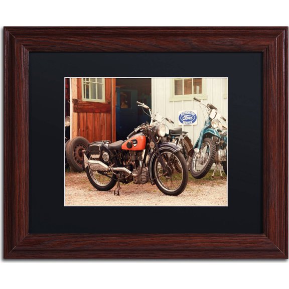 Trademark Fine Art "Old Garage " Canvas Art by Jason Shaffer, Black Matte, Wood Frame