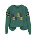 thumbnail image 4 of Ploknplq Mardi Gras Outfit for Women,Pullover Sweaters for Women,Green Sweater Women Purple Gold Green Women's Print Hoodless Sweatshirt,Womens Hoodies Pullover,Mardi Gras Shirt Z Green 1 XL, 4 of 4