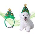 thumbnail image 1 of Gorro de Navidad verde para mascotas, gorro de Papá Noel, tocado ajustable para árbol de Navidad, diadema navideña para perros, accesorios bonitos para la cabeza navideña para perros (L), 1 of 1