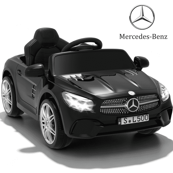 Licensed Benz CLS 350 12V Electric Ride on Car with Bluetooth Music, LED Lights, Spring Suspension, Toddler First Car, Battery Powered Electric Vehicle with Parent Remote Control (Black)