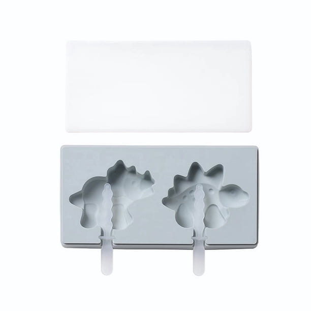 Molde de helado de silicona con forma de dibujos animados DIY con tapa, divertido fabricante de paletas for niños