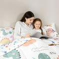 thumbnail image 4 of Feelyou Funny Jungle Dino Bedding Comforter Set 7pcs for Teens, Cute Cartoon Dinosaur Queen Bedding Sets, Animal Theme Reversible Queen Sheet Sets, Breathable Home Decor, 4 of 7