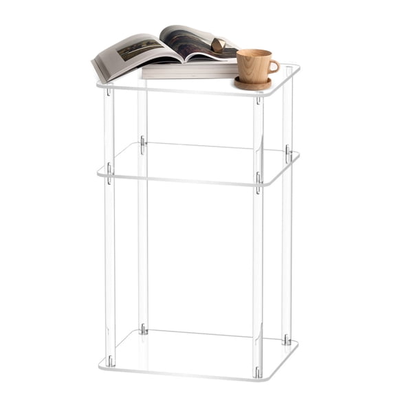 MezoJaoie Acrylic Bedside Table Narrow Side Table 3 Tier Slim Small End Table Home Decor Accent Table Clear Acrylic Decor For Living Room For Bedroom