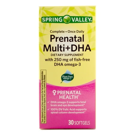 Spring Valley Prenatal Multi Plus DHA Softgels, 250 mg, 30 (Best Prenatal Dha Brand)
