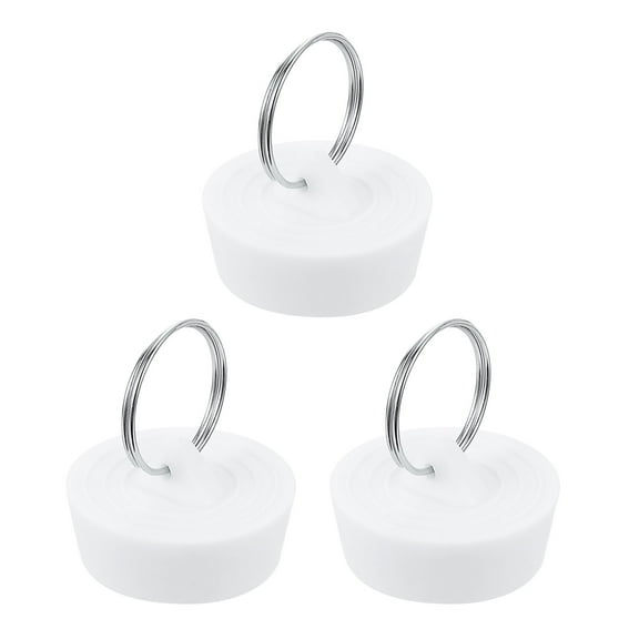 Uxcell 3 Pack Rubber Sink Plug, Bathtub Drain Stopper Fit for 1-5/16" to 1-3/8", White