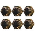 thumbnail image 2 of Disketp Pug Wearing Sunglasses Flowers Funny Coasters,6 Pcs Leather Coasters with Holder, Perfect Housewarming Hostess Gifts,Protect Furniture from Water Marks Scratch and Damage,Hexagon, 2 of 7